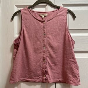Madewell Button-Front Crewneck Crop Tank